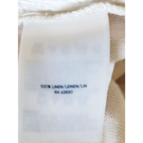 Lands End 18W High Rise Wide Leg 100% Linen Pants Tan Pockets Zip Button - Picture 8 of 8